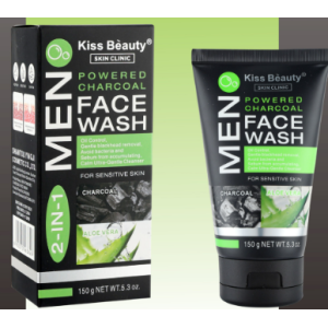 ГЕЛ ЗА ПОЧИСТВАНЕ НА ЛИЦЕ 2 В 1 С АКТИВЕН ВЪГЛЕН И АЛОЕ ВЕРА - KISS BEAUTY